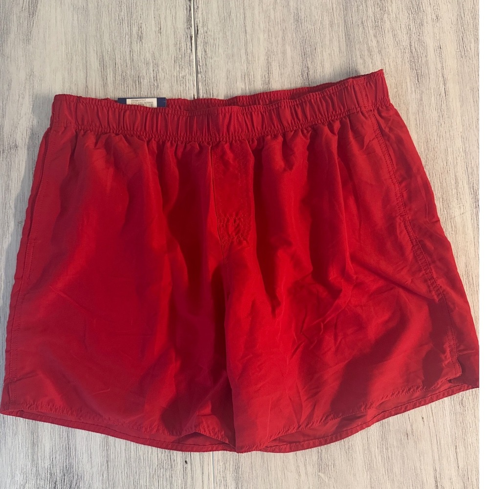 Free Country Mens Swim Trunks Red Mesh Lined Elastic Waist Shorts‎ XXL NWT